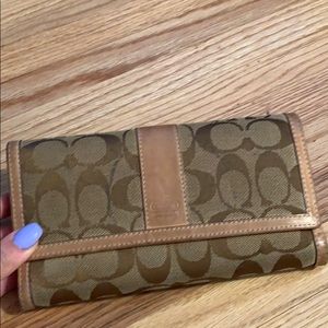 Authentic Monogram Coach Tan/Brown Wallet